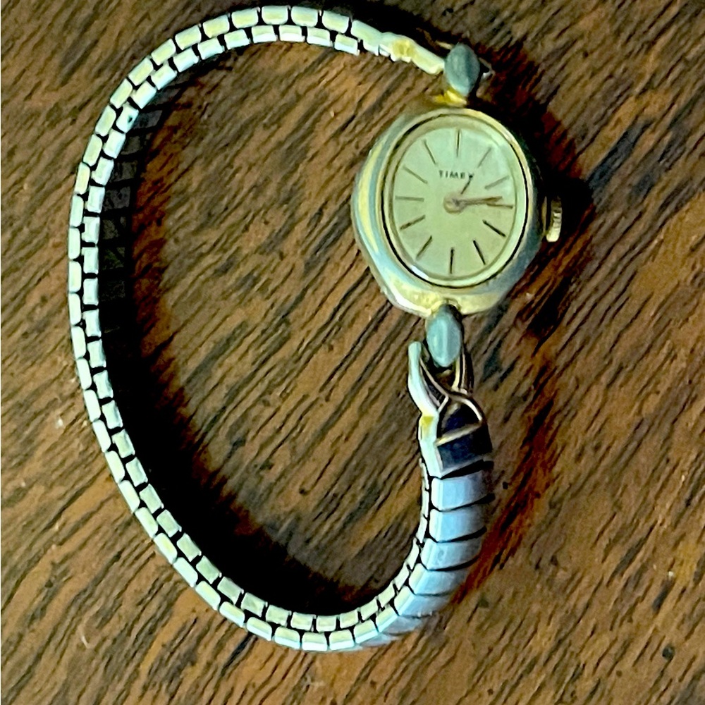 Vintage Timex gold and silver watch